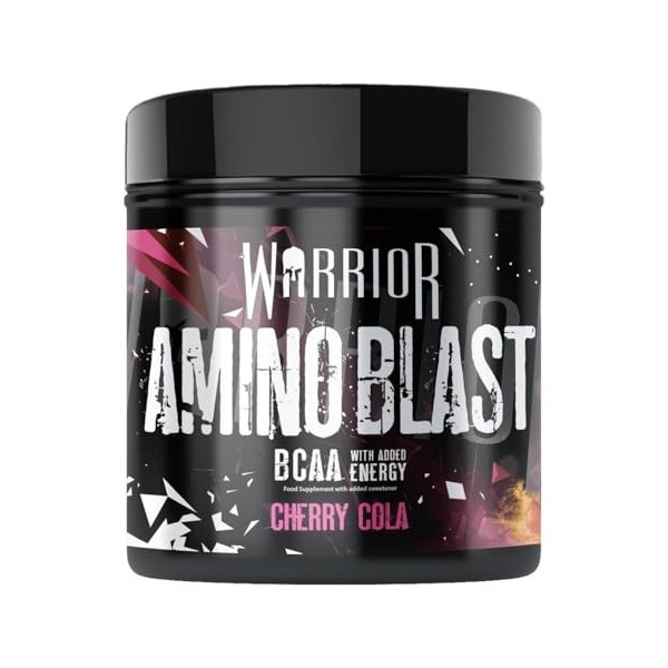 Warrior Amino Blast Poudre BCAA – 270 g, Acides Aminés + Caféine – Supplément Sportif Pré/Intra-Entraînement, Récupération Mu...