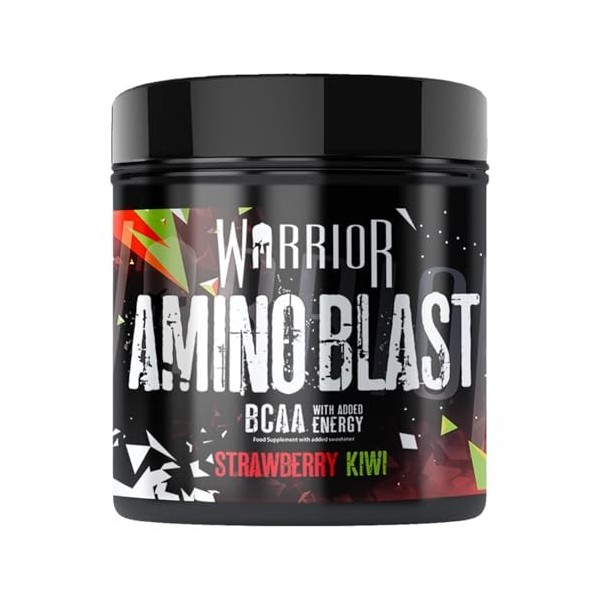 Warrior Amino Blast Poudre BCAA – 270 g, Acides Aminés + Caféine – Supplément Sportif Pré/Intra-Entraînement, Récupération Mu...