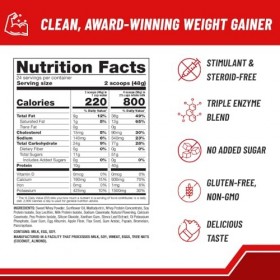 Weight Gain No Sugar Added Vanilla 38.94 oz