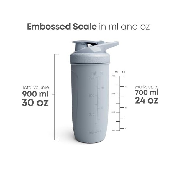 Smartshake Reforce - Shaker de protéines en acier inoxydable - 900 ml - Couvercle étanche à visser - Sans BPA - Unisexe - Ble