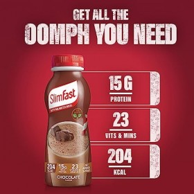 Slimfast Lait Au Chocolat Trapu Bougé - 325Ml - Lot De 6 Shakes diététiques