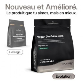 Protein Works | Vegan Diet Meal 360 – PLATINUM Innovation, Protéines Vegan, Shake Sostitutif Repas Dietétique, Supporte Perte