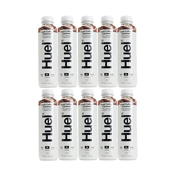 10 x 500 ml Café glacé végétalien Caramel Fruit Boisson Naturel Smoothie Repas Vitamines Minéraux Faible teneur en sucre Jus 