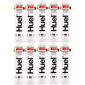 Lot de 10 boissons végétaliennes aux fraises et à la crème aux fruits, smoothie, vitamines, minéraux, jus de protéines à faib