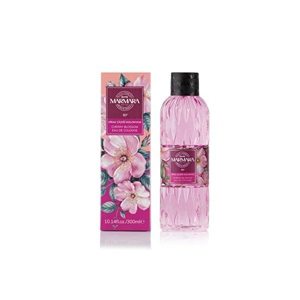 MARMARA BEAUTY Eau de Cologne Fleurs de cerisier 300 ml – Alcool 80° – Parfum rafraîchissant pour femme – Eau parfumée pour f