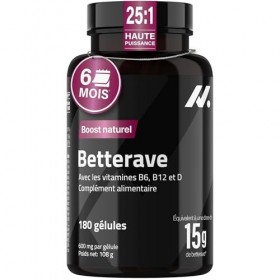 Betterave 15.000 mg de betterave en poudre – Extrait de betterave 25:1 – Nitrates naturels pour soutenir l’utilisation de l’o