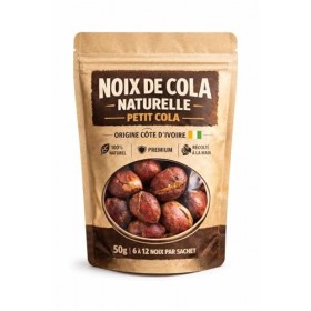 Petit Cola Naturel de Côte d’Ivoire – Noix de Cola Brute Premium 50 g – Kola Nut Authentique – Sac Zippé Alimentaire avec Fen