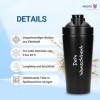 Shaker à protéines personnalisé 600 ml – Gobelet en acier inoxydable à double paroi et incassable – Shaker anti-fuite avec pa...