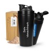 Shaker à protéines personnalisé 600 ml – Gobelet en acier inoxydable à double paroi et incassable – Shaker anti-fuite avec pa...