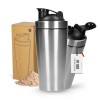 Shaker à protéines personnalisé 600 ml – Gobelet en acier inoxydable à double paroi et incassable – Shaker anti-fuite avec pa...