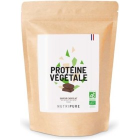 Nutripure | Protéine Vegan Bio | Chocolat | Complément Alimentaire Sport & Musculation | Protéine Végétale de Pois et de Riz,