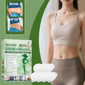 Paquet de 5 Boîtes Moringa Patchs Minceurs 10 en 1, Patch Nano Microneedle Minceur, Ingrédients Naturels, Facile à Appliquer,...