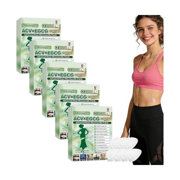 ACV x EGCG 7 patchs à micro-aiguilles avancés 10 en 1,Nano Patch à Micro Aiguilles pour Raffermissement et Métabolisme - Port...