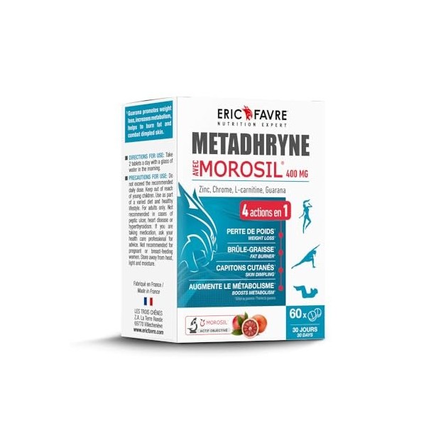 METADHRYNE MOROSIL - Brûleur de Graisses à l’Extrait d’Orange Rouge Morosil - Complément Minceur, Métabolisme & Ventre Plat -