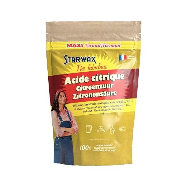 STARWAX THE FABULOUS - Acide Citrique - Détartre les appareils ménagers - Enlève le calcaire - Fait briller la salle de bain ...