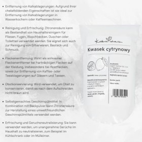 Acide Citrique Alimentaire Pur – Qualité Naturelle pour Cuisine & Nettoyage 1 Kilogramme | KUCHNIA ZDROWIA