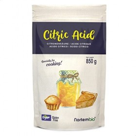 Nortembio Acide Citrique Anhydre 850 g Additif Alimentaire E330 100% Pur. Acidulant et Conservateur pour la Cuisine et la Con