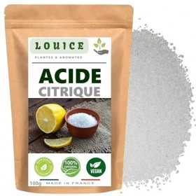 Acide Citrique 100g - Multi-Usages : Entretien, Cuisine & Cosmétique - Détartrant Naturel, Conservateur & Nettoyant Écologiqu