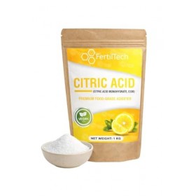FertilTech Acide Citrique Monohydraté 1 kg E330 Qualité Alimentaire 100% Pur Pour Usages Alimentaires Cuisine et Pâtisserie C