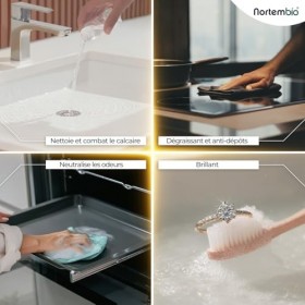 Nortembio Acide Citrique 850 g – Acide Citrique Anhydre Concentré 100 % Pur Certifié – Nettoyage Domestique Polyvalent – Sans