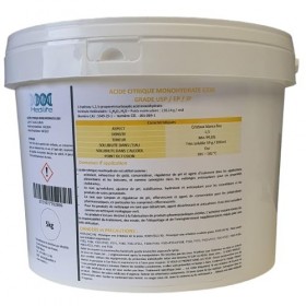 5 KG ACIDE CITRIQUE ALIMENTAIRE MONOHYDRATE E330 GRADE USP/EP/JP