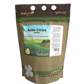 CULTIVERS Acide citrique anhydre 1 kg en poudre, apport 100 % pur, nettoyant multi-usages Acide citritique