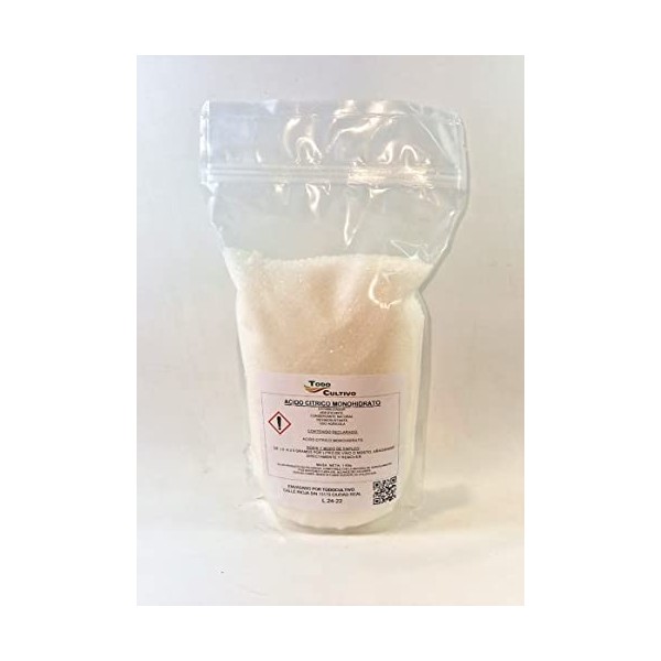 Acide citrique hydrosoluble. 1 kg. Conservateur et antioxydant naturel.