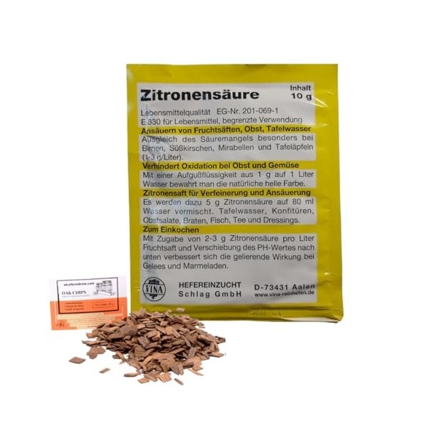 AlcoFermBrew Acide Citrique 10g VINA – Vinification, Fromage Maison, Nettoyage Naturel Acide citritique