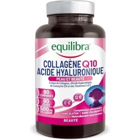 Equilibra, Collagène Q10 Acide Hyaluronique, Bien-être et Beauté de la Peau, à Base de Collagène Hydrolysé, Acide Hyaluroniqu