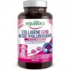 Equilibra, Collagène Q10 Acide Hyaluronique, Bien-être et Beauté de la Peau, à Base de Collagène Hydrolysé, Acide Hyaluroniqu