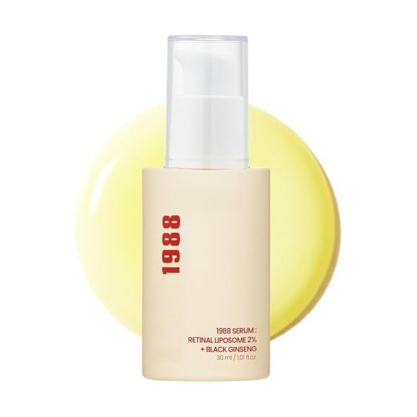 Serum Retinal 1988 Liposome 2% + Black Ginseng, Puissant Anti-Âge pour Rides, Pigmentation, Texture de Peau, Convient aux Pea