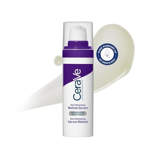 CeraVe - Sérum Rétinol Visage Skin Renewing - Sérum Anti-Rides - Peau Plus Lisse Après 8 Semaines* - Rétinol + Acide Hyaluron