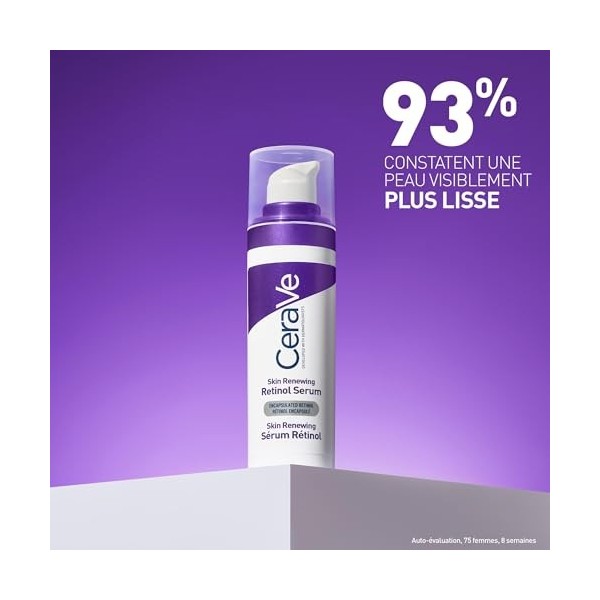 CeraVe - Sérum Rétinol Visage Skin Renewing - Sérum Anti-Rides - Peau Plus Lisse Après 8 Semaines* - Rétinol + Acide Hyaluron