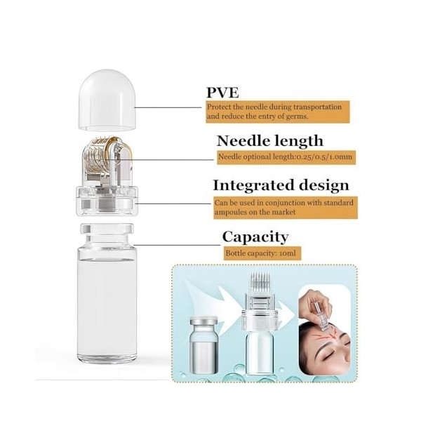 Système de micro-infusion pour le visage, kit dinfusion de micro-aiguilles, avec acide hyaluronique et collagène, hydratant 