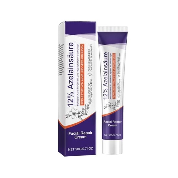 KOAHDE Sérum à lacide azélaïque 12 % - Anti-boutons et nodules - 20 g - 1 pièce - Soulage lacné et les rougeurs - Sérum fac