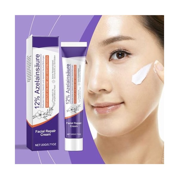 KOAHDE Sérum à lacide azélaïque 12 % - Anti-boutons et nodules - 20 g - 1 pièce - Soulage lacné et les rougeurs - Sérum fac