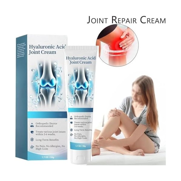 Hyaluronic Acid Joint Cream, Hyaluronic Acid Joint Repair Cream for All Skin Types 1 Acide hyaluronique