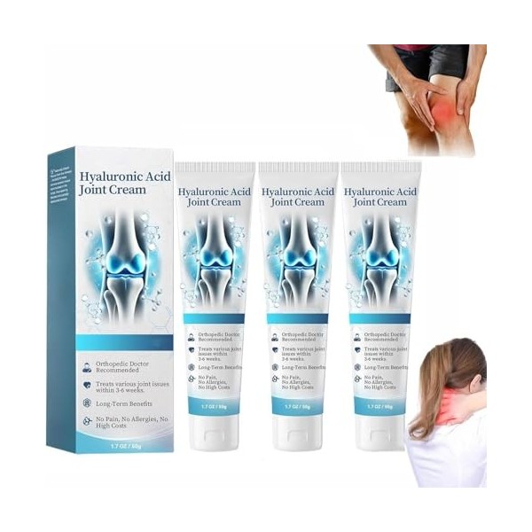 Hyaluronic Acid Joint Cream, Hyaluronic Acid Joint Repair Cream for All Skin Types 1 Acide hyaluronique