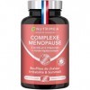 Complexe Menopause – Cimicifuga, Melisse, Safran, Acide Hyaluronique & 5 Vitamines – Anti Bouffées de Chaleur & Sueurs Noctur...