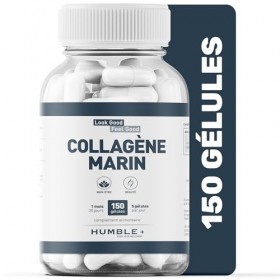 Gélules Collagene Marin Ultra-Concentrées - 150 Capsules - 2,5 g de Tripeptides Hydrolysés pour une Meilleure Santé de la Pea