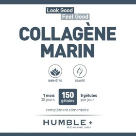 Gélules Collagene Marin Ultra-Concentrées - 150 Capsules - 2,5 g de Tripeptides Hydrolysés pour une Meilleure Santé de la Pea