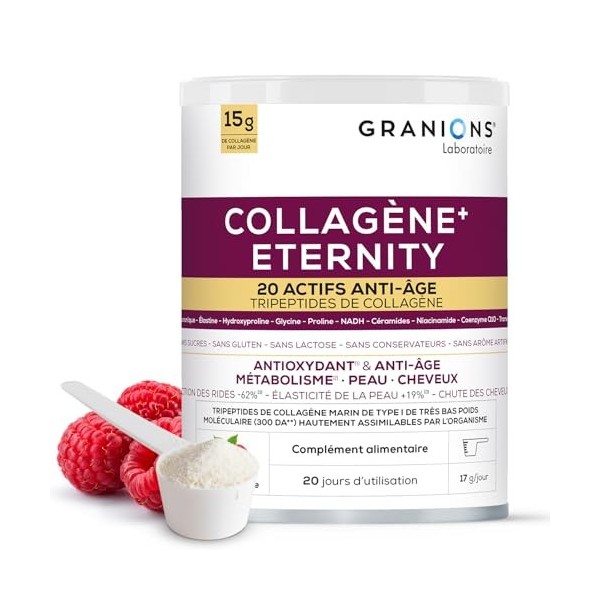 COLLAGENE +ETERNITY - GRANIONS Collagène N°1 en Pharmacies - Réduction Des Rides - Collagene Marin Poudre 15g – Collagene et ...