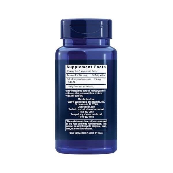 Life Extension DHEA, 25 Mg, 100 dissolving tablets