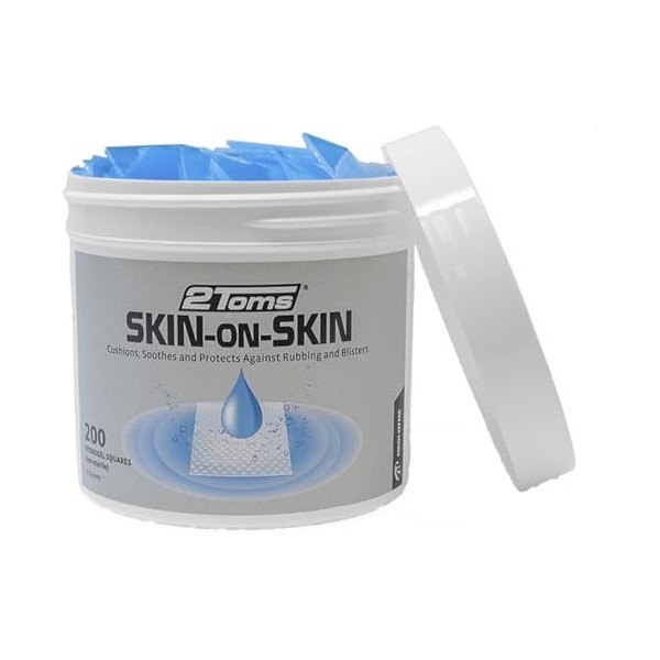 2Toms Skin-on-Skin Carrés Hydrogel x200 – Pansements non adhésifs pour ampoules, échauffements, brûlures, coupures et frottem...