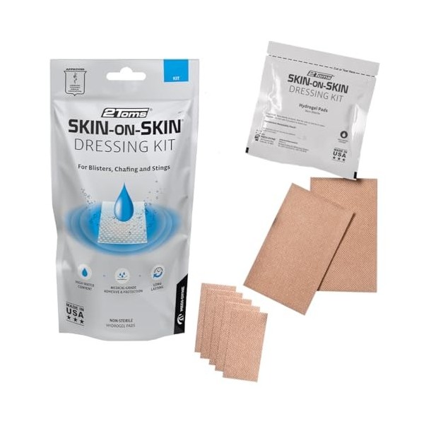 2Toms Skin-on-Skin Carrés Hydrogel x200 – Pansements non adhésifs pour ampoules, échauffements, brûlures, coupures et frottem...