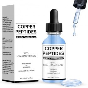 GHK-CU Sérum peptides avec sérum hyaluronique pour visage à lacide