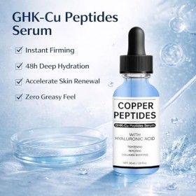 GHK-CU Sérum peptides avec sérum hyaluronique pour visage à lacide