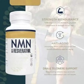 3-en-1 – Soutient lénergie cellulaire, la fonction immunitaire, la santé musculaire et lanti-âge | prosanté longévité nmn