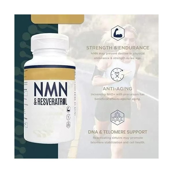 3-en-1 – Soutient lénergie cellulaire, la fonction immunitaire, la santé musculaire et lanti-âge | prosanté longévité nmn
