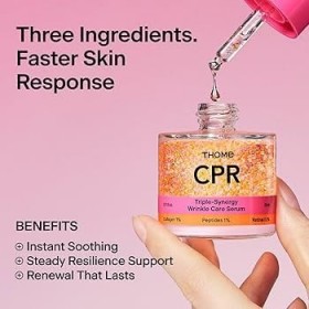 Sérum Anti-Rides CPR - THOM e - Triple-Synergy, Collagène 1%, Peptide 7%, Rétinol 0.1%, 30ml - Made in Korea